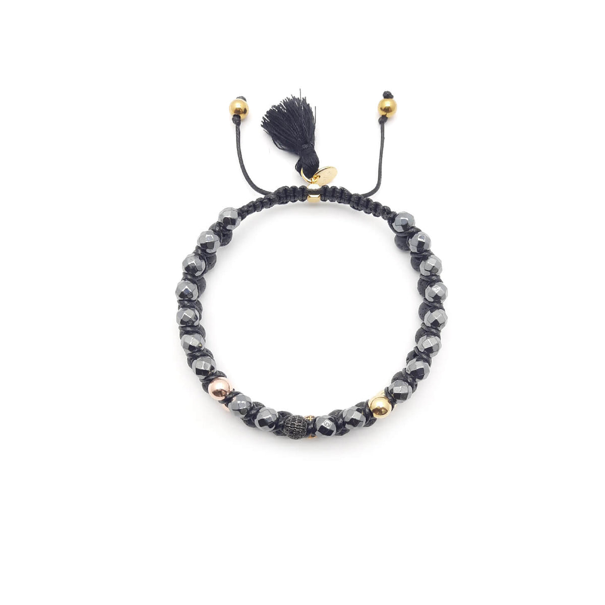 aRa Ek saaht -Bracciale con Ematite e pietra Lavica bracciale tibetano pietre naturali argento fatto a mano in Italia