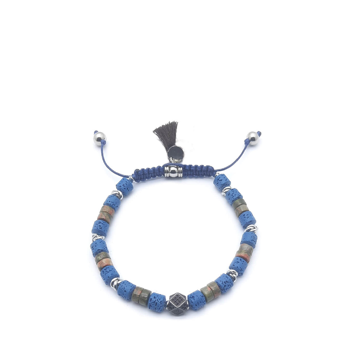Keval Bracciale Pietra Lavica e Diaspro