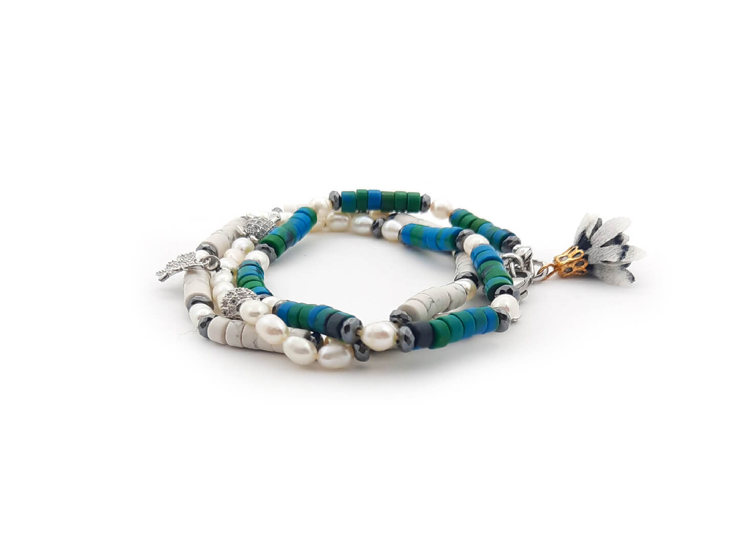 Bracciale TaRa Aulite, Giada e Perle d'acqua dolce A++