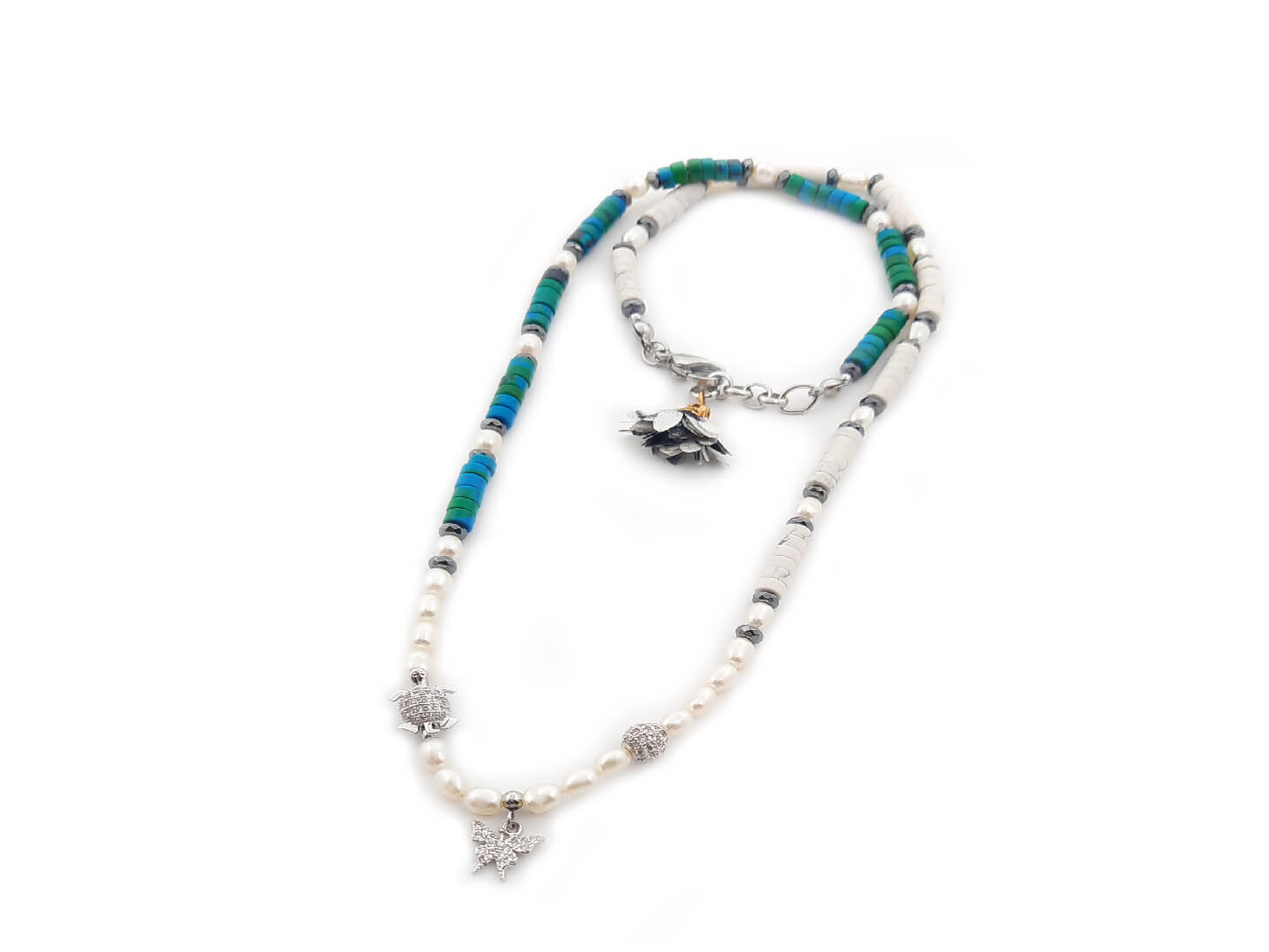 Bracciale TaRa Aulite, Giada e Perle d'acqua dolce A++