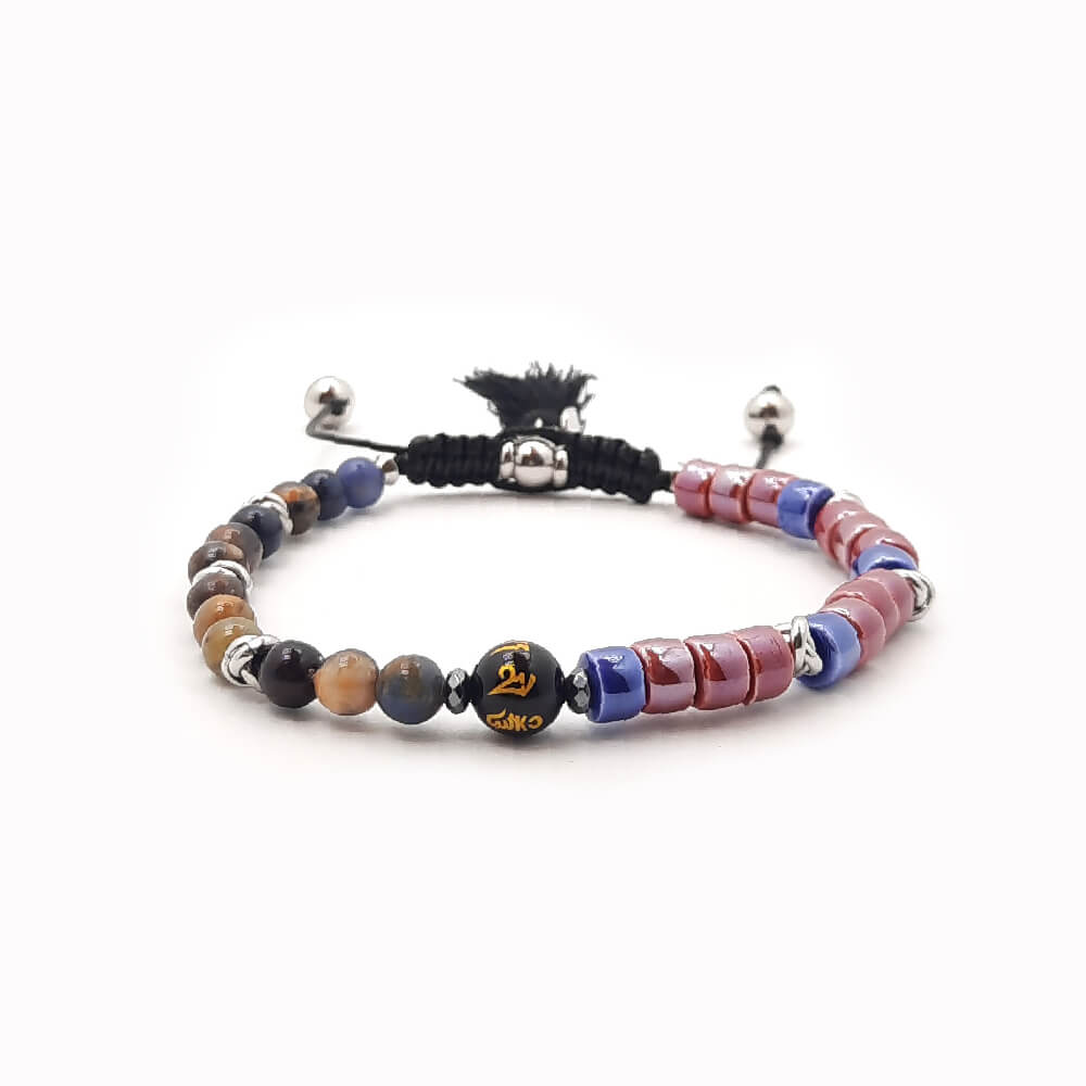 Lung-Ta Bracciale Ceramica Heischi e Diaspro