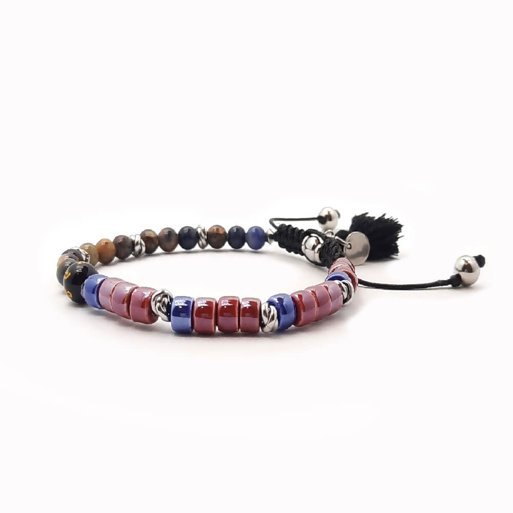 Lung-Ta Bracciale Ceramica Heischi e Diaspro