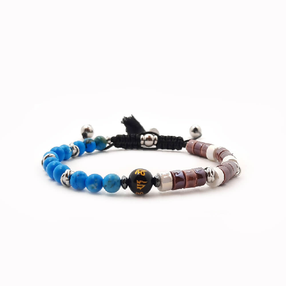 Lung-Ta Bracciale Ceramica Heischi e Turchese