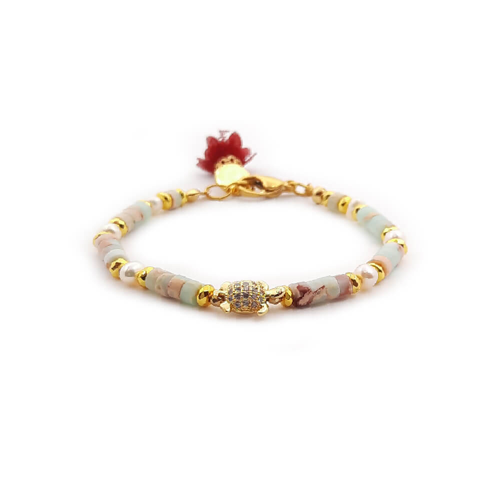 Dàimào Bracciale Larimar Ematite Perla acqua A++