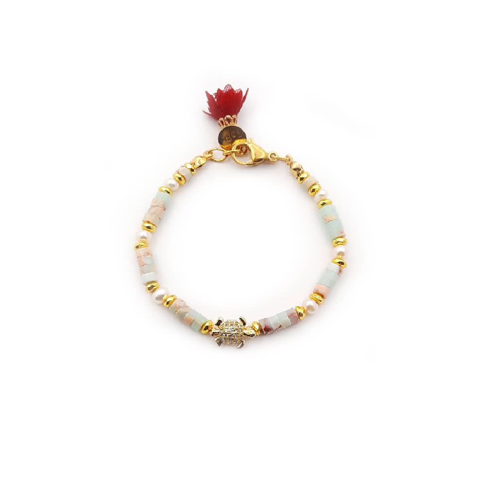 Dàimào Bracciale Larimar Ematite Perla acqua A++