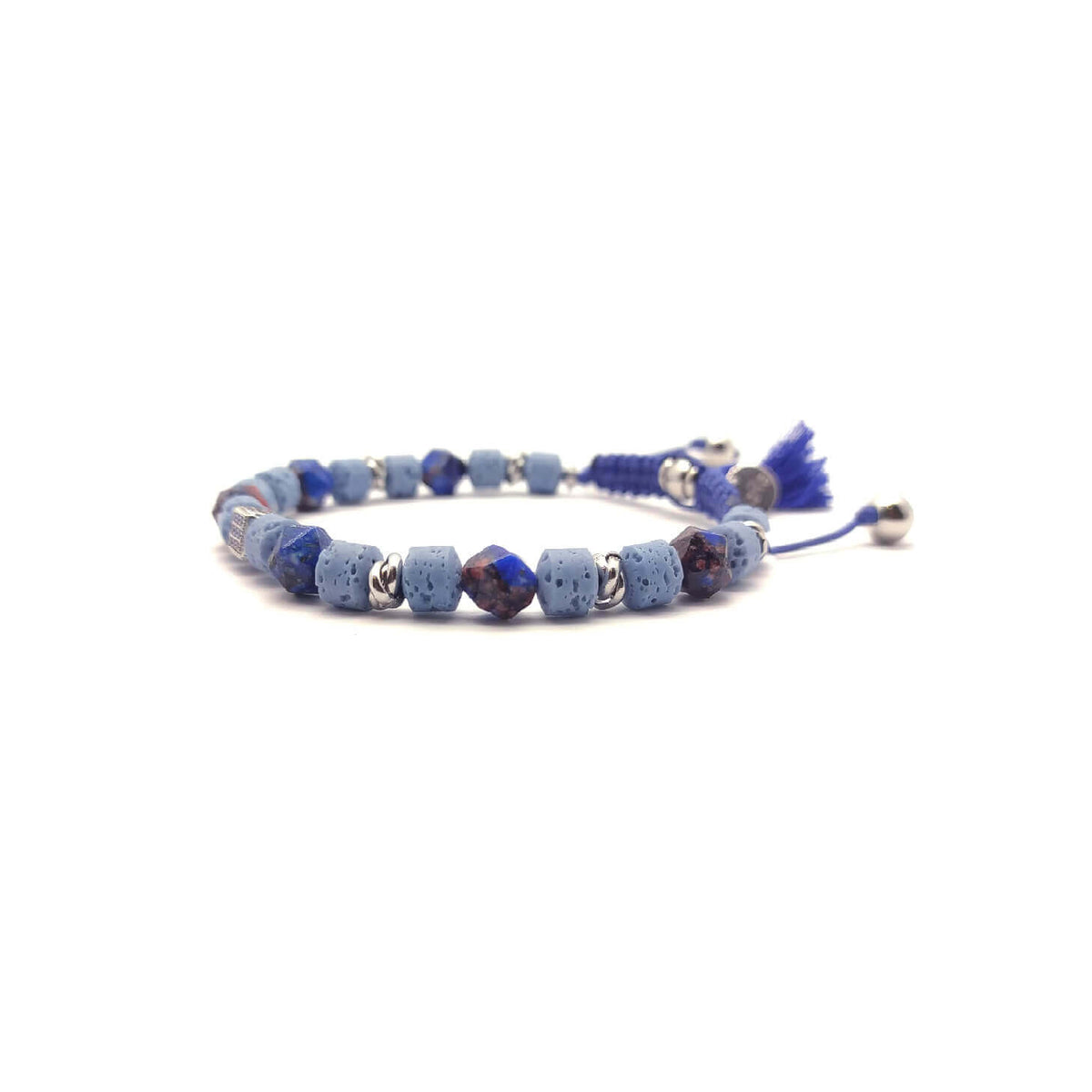TaRa Keval Bracciale con Argento 925% Diaspro Pietra Lavica bracciale tibetano pietre naturali argento fatto a mano in Italia on line e in centro a Este da Gioielli D'Este