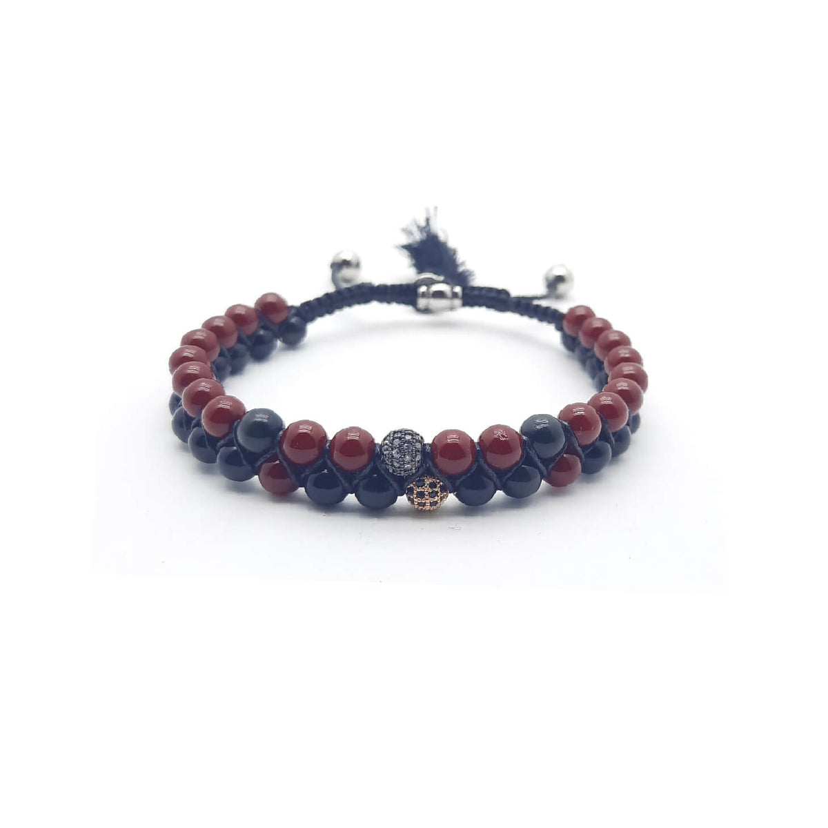 TaRa Ek saaht Bracciale con Onice Agata bracciale tibetana pietre naturali fatto a mano in Italia Uomo negozio a Este e on-line