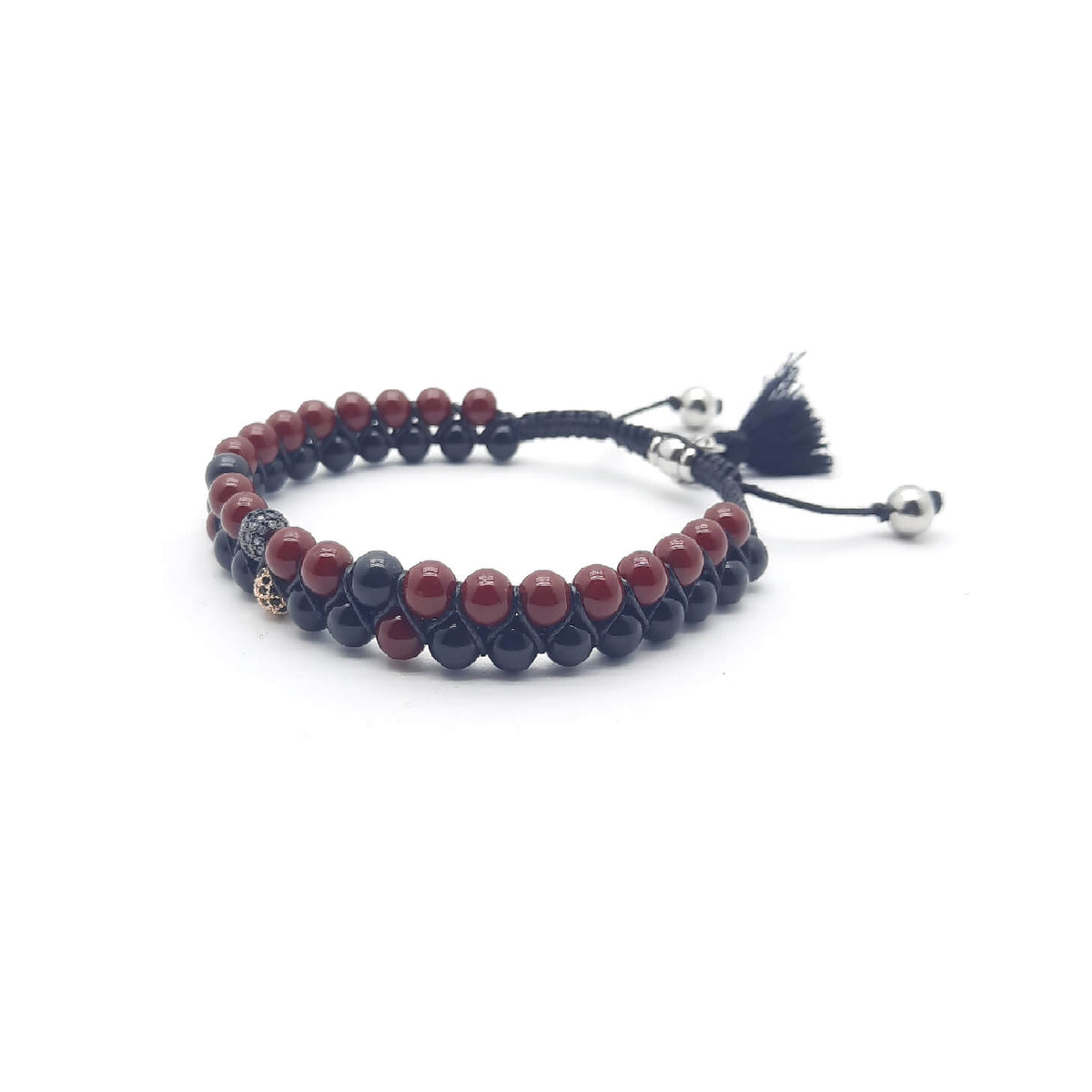 TaRa Ek saaht Bracciale con Onice Agata bracciale tibetana pietre naturali fatto a mano in Italia Uomo negozio a Este e on-line