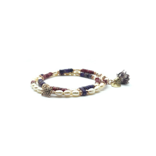 TaRa Dàimào-Bracciale con Diaspro Sodalite Perla A++ bracciale collana tibetana pietre naturali argento fatto a mano in Italia