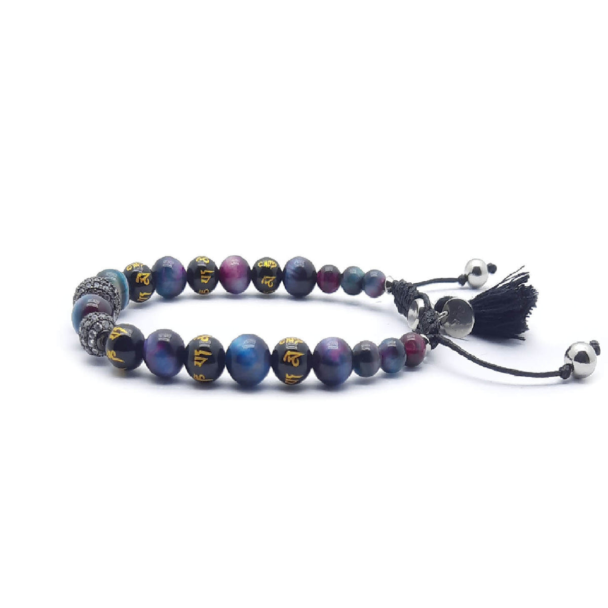Om Bracciale Occhio di Tigre multiciolore