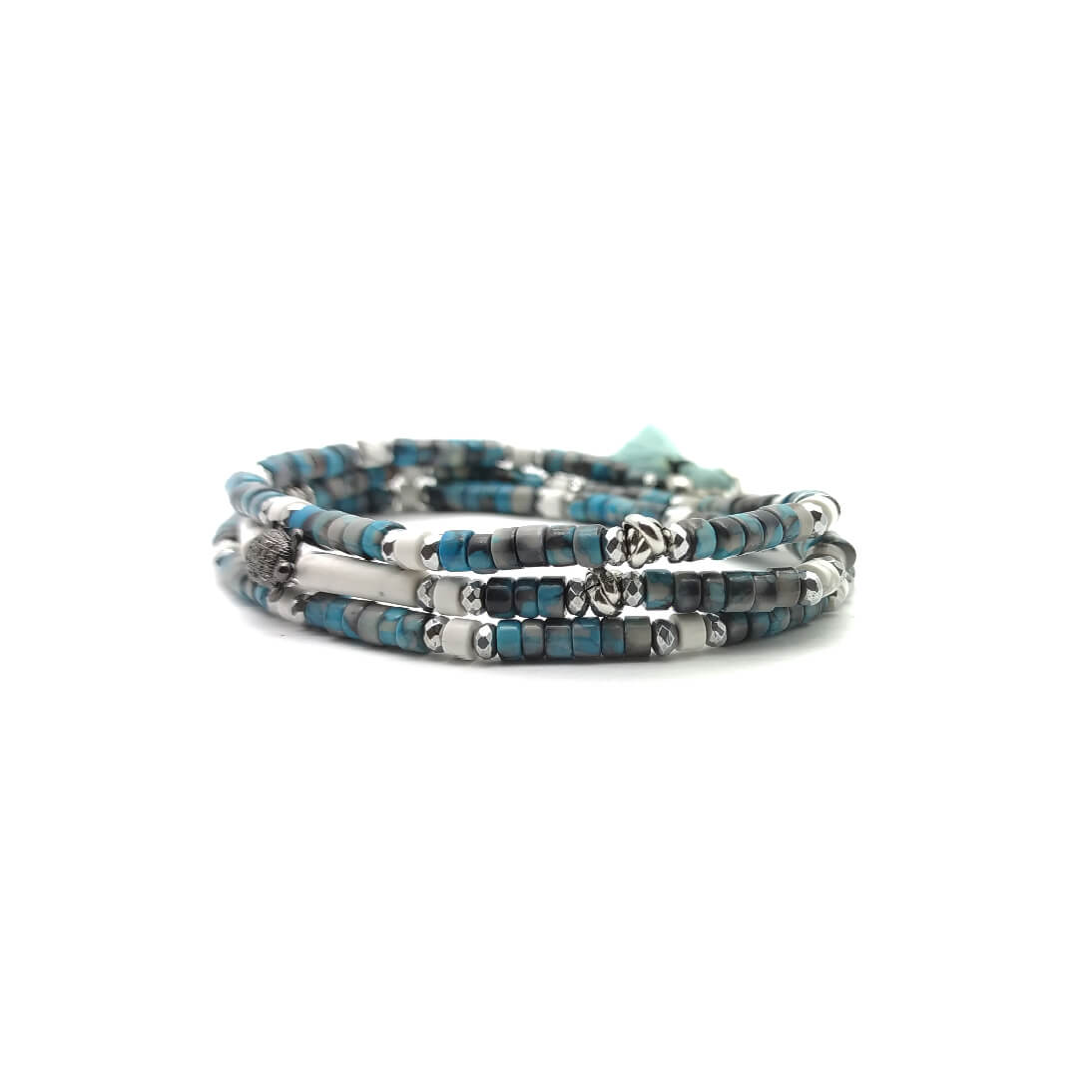 TaRa Dàimào-Bracciale con Aulite Azzurrite bracciale collana tibetana pietre naturali fatto a mano in Italia Uomo negozio a Este e on-line