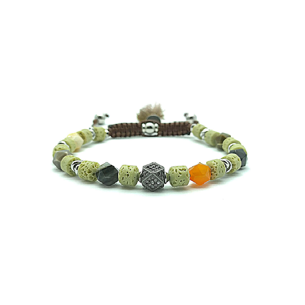 TaRa Keval Bracciale con Diaspro Pietra Lavica bracciale tibetano pietre naturali fatto a mano in Italia on line e in centro a Este da Gioielli D'Este