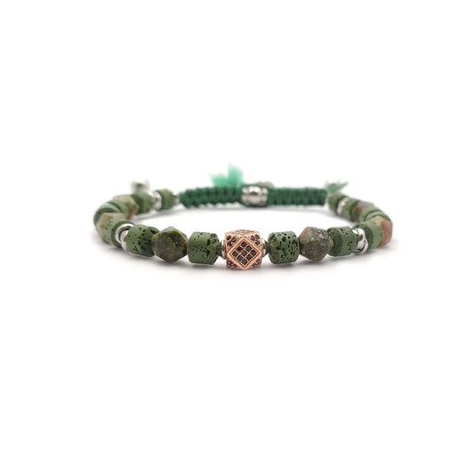 TaRa Keval Bracciale con Diaspro Pietra Lavica bracciale tibetano pietre naturali fatto a mano in Italia on line e in centro a Este da Gioielli D'Este
