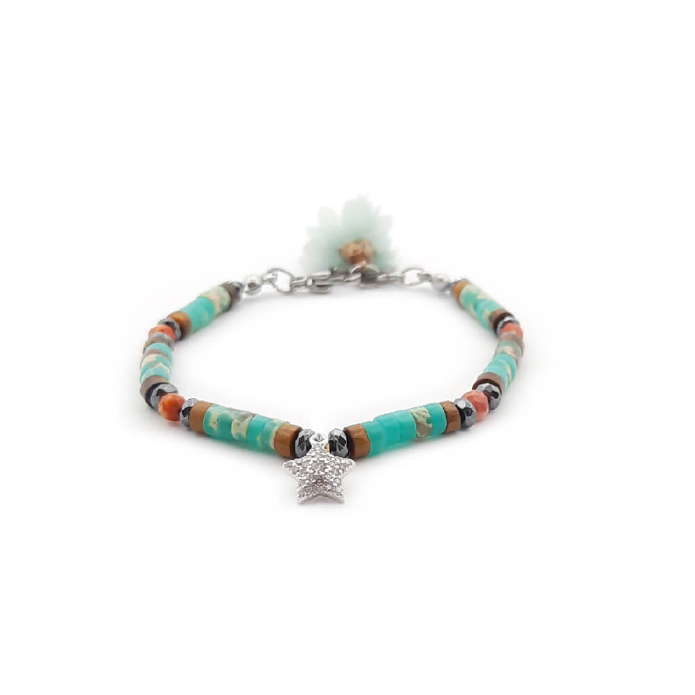 Dàimào Bracciale Occhio tigre Acquamarina