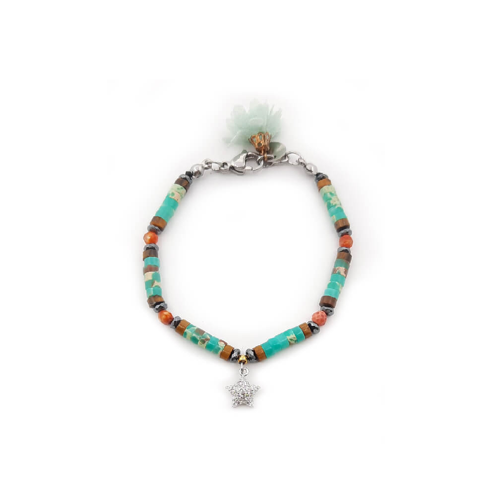 Dàimào Bracciale Occhio tigre Acquamarina