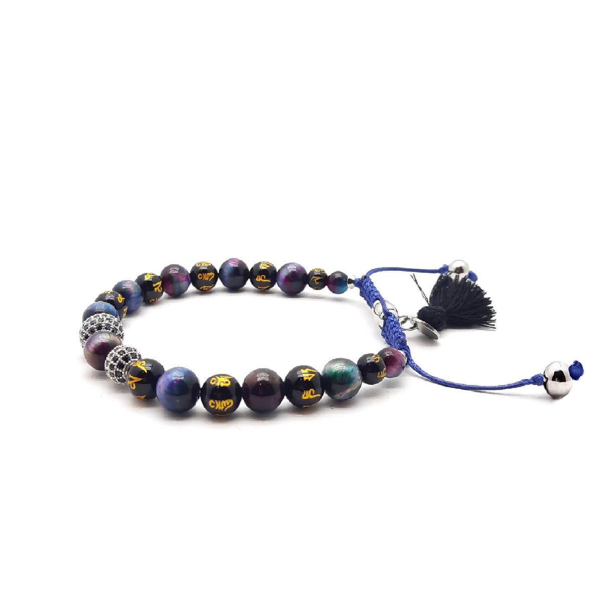 Om Bracciale Occhio di Tigre multiciolore