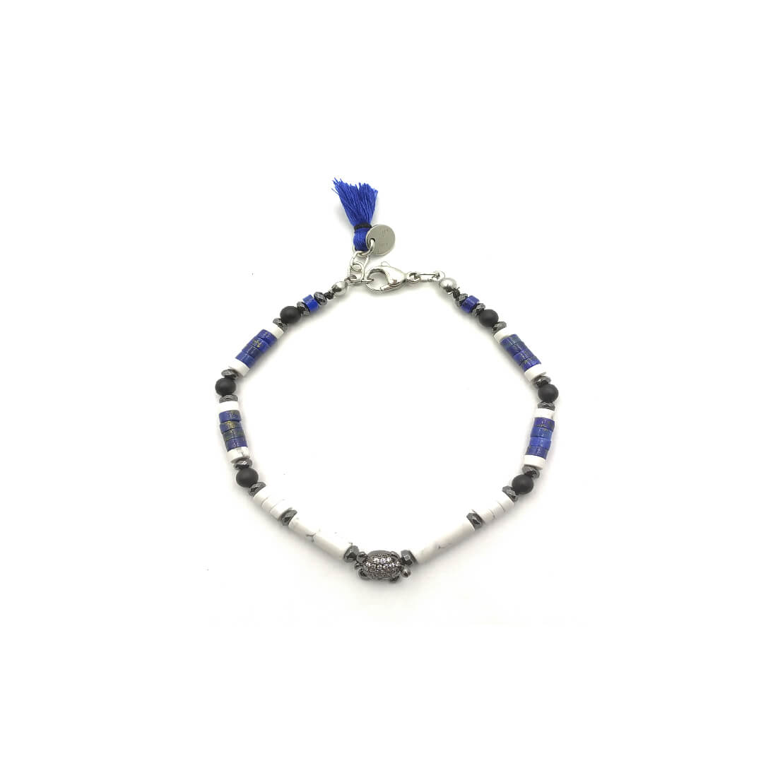 TaRa Dàimào-Bracciale con Aulite Sodalite bracciale collana tibetana pietre naturali fatto a mano in Italia Uomo negozio a Este e on-line