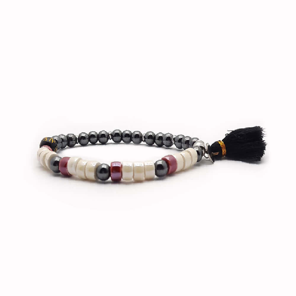 Lung-Ta Bracciale Ceramica Heischi Ematite