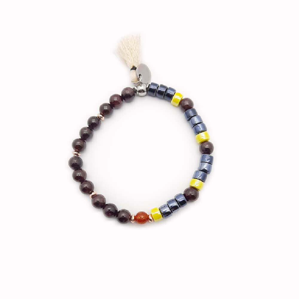 Lung-Ta Bracciale Ceramica Heischi Granato