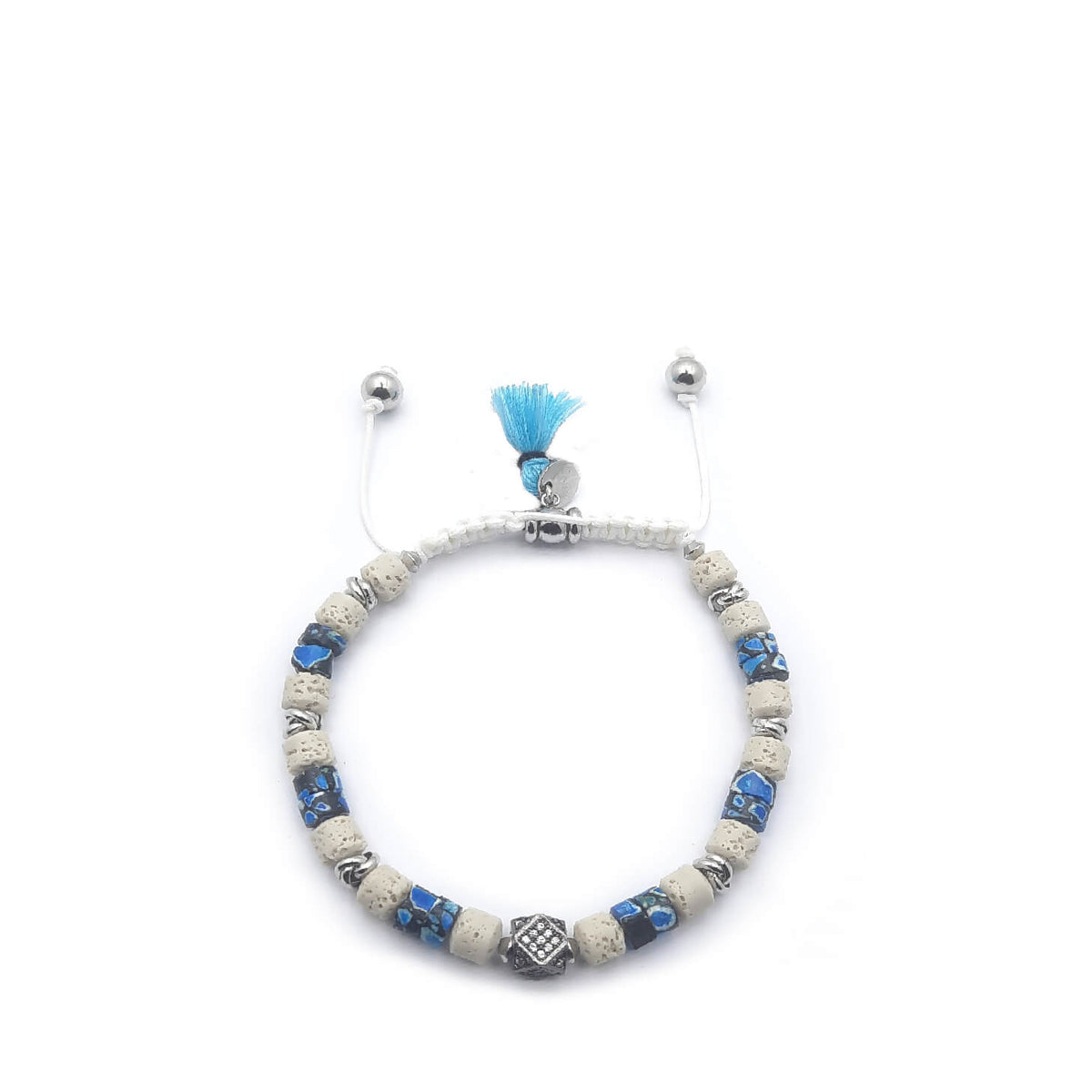 Keval Bracciale Pietra Lavica e Diaspro