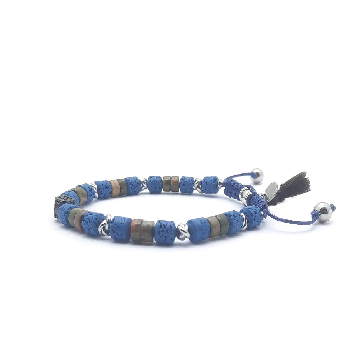 Keval Bracciale Pietra Lavica e Diaspro