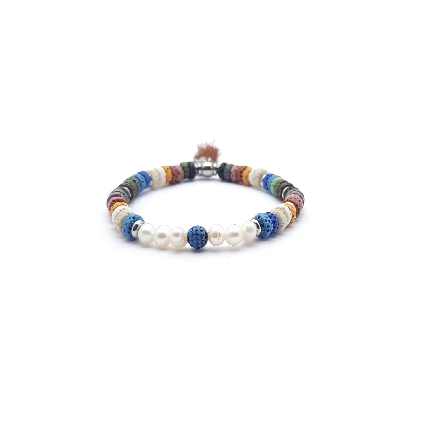 Bracciale TaRa pietra lavica e perle