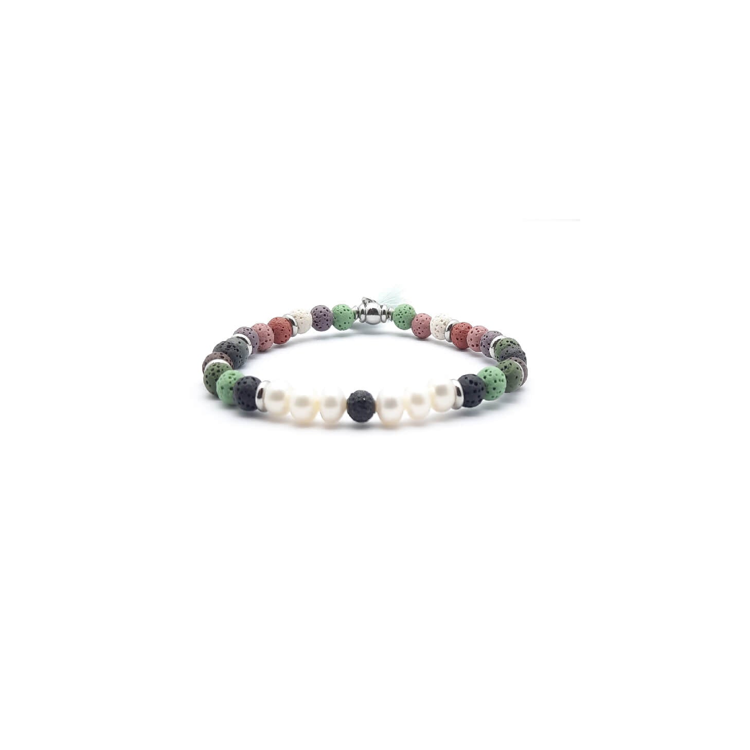 Bracciale TaRa pietra lavica e perle