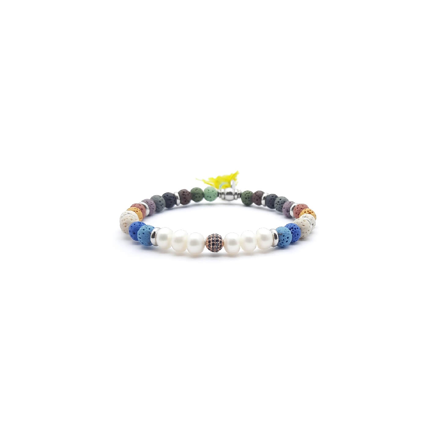 Bracciale TaRa pietra lavica e perle