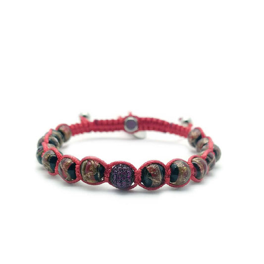 TaRa Lung-Ta Bracciale con Argento 925% Vetro sommerso tibetano fatto a mano in Italia on line e in centro a Este da Gioielli D'Este