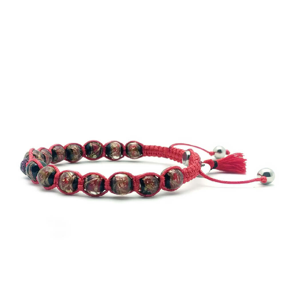 TaRa Lung-Ta Bracciale con Argento 925% Vetro sommerso tibetano fatto a mano in Italia on line e in centro a Este da Gioielli D'Este