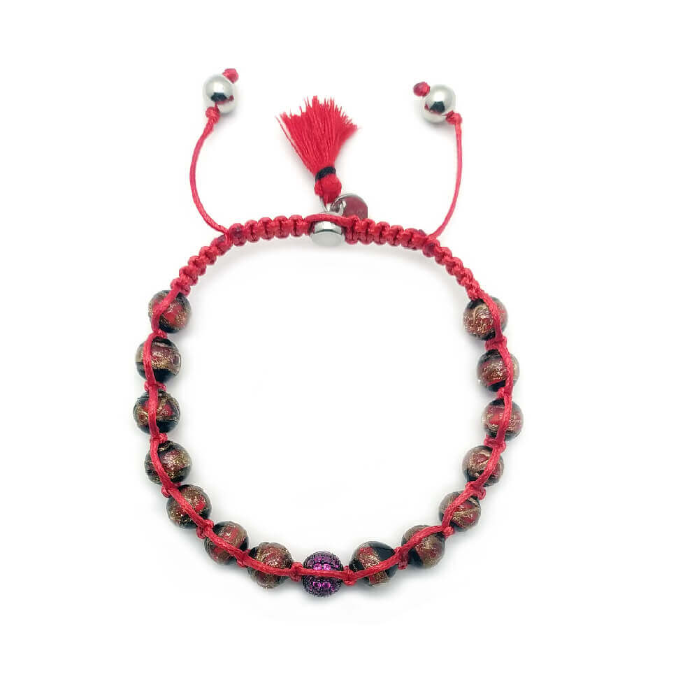TaRa Lung-Ta Bracciale con Argento 925% Vetro sommerso tibetano fatto a mano in Italia on line e in centro a Este da Gioielli D'Este