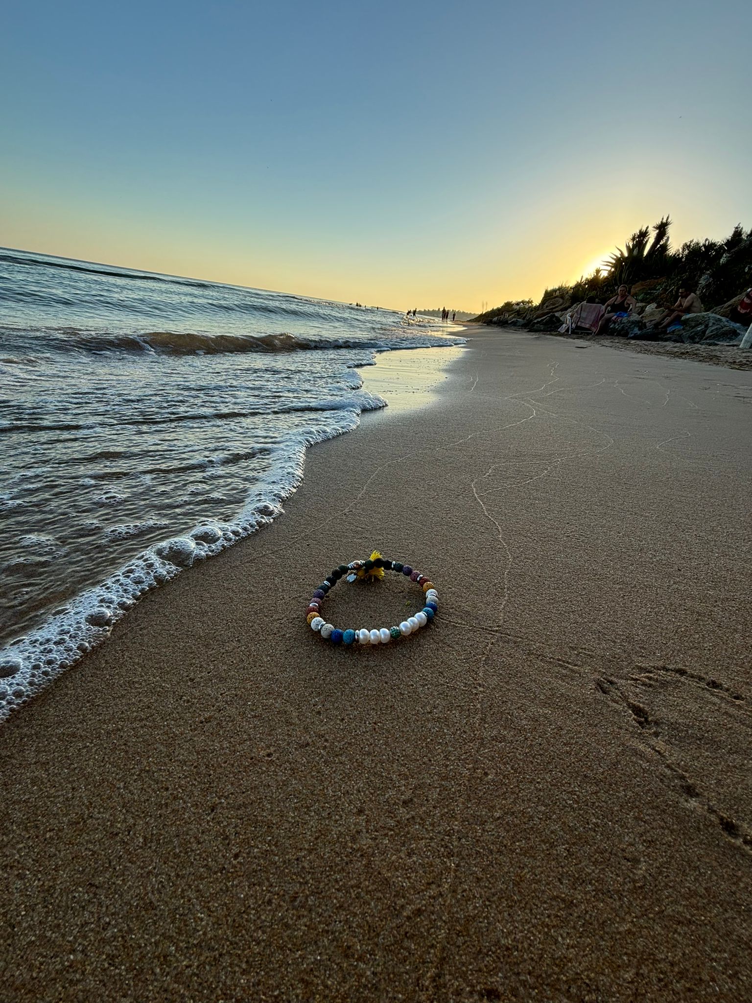 Bracciale TaRa pietra lavica e perle